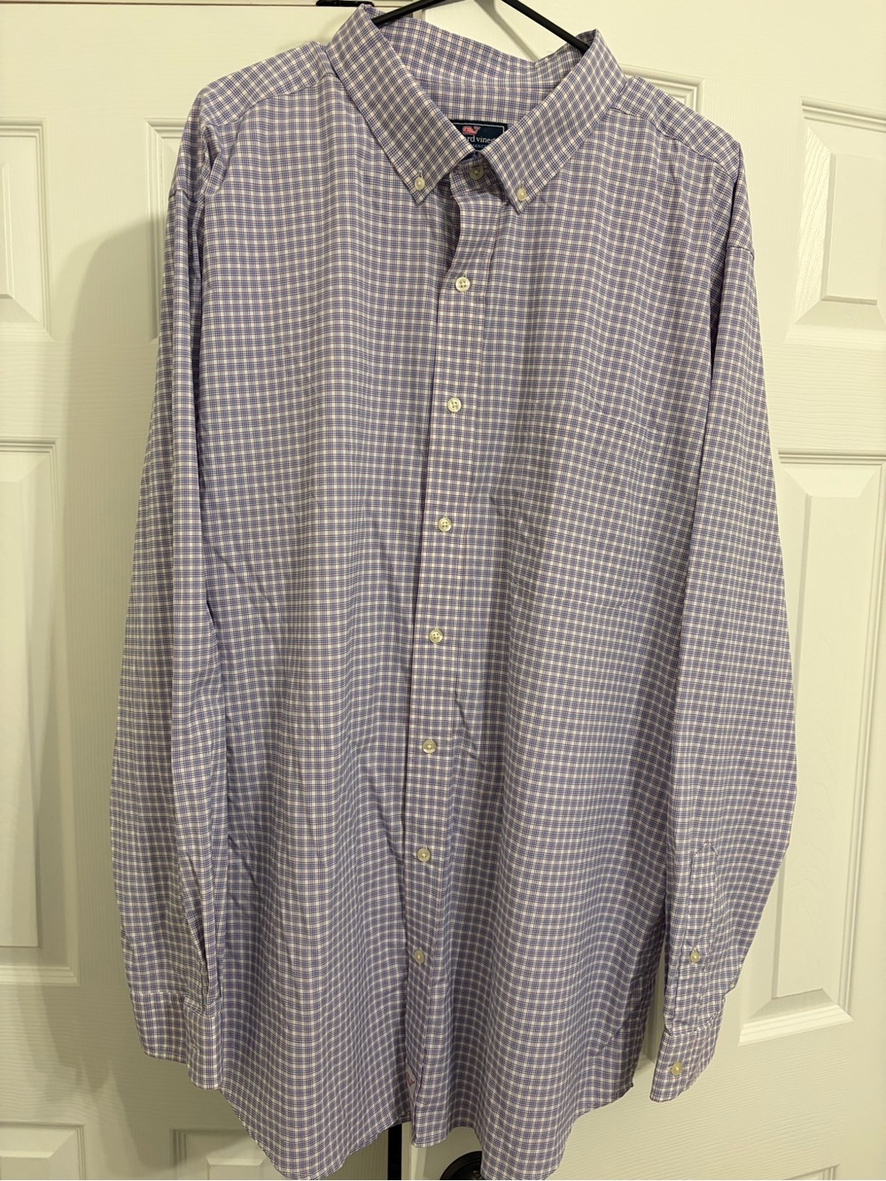 Vineyard Vines Lavender Check Button-Down Dress Shirt